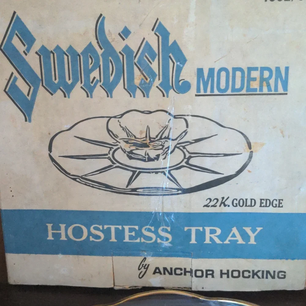 Vintage Anchor Hocking Swedish 2 pc. Chip and Dip Set